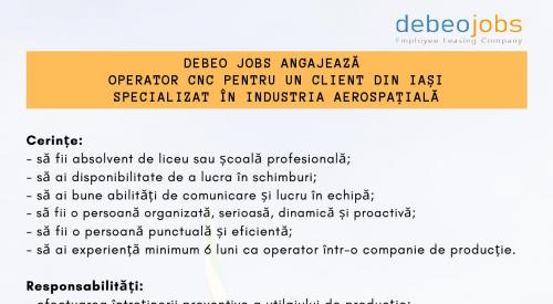 Angajam operator CNC, Iasi